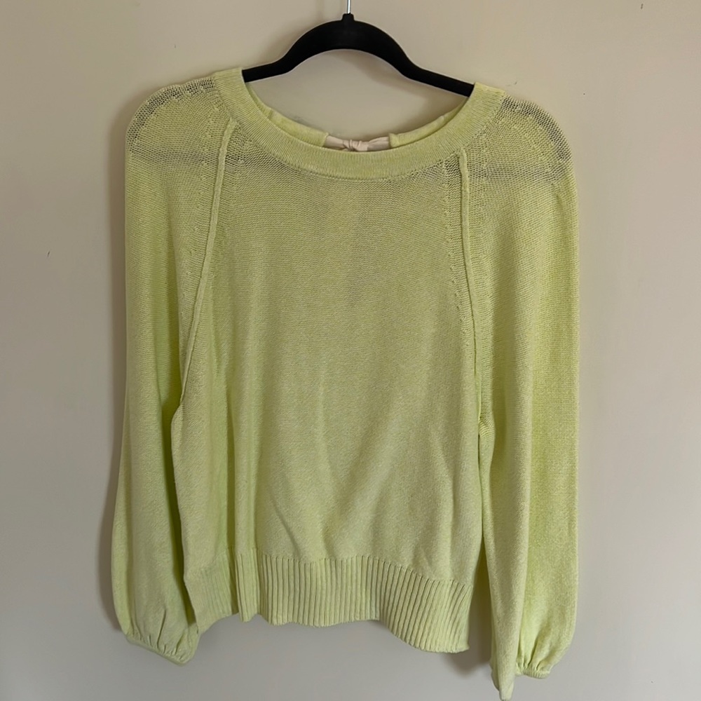 Cotton chartreuse Anthropologie sweater